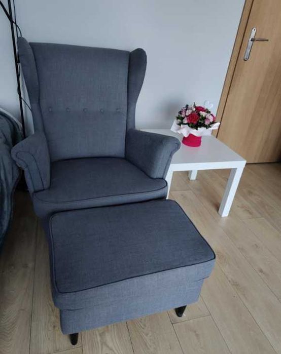 Fotel uszak + podnóżek + stolik