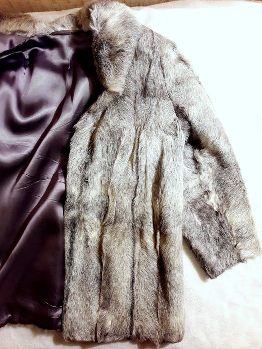Srebrne futro naturalne 3/4 / Silver natural fur coat 3/4
