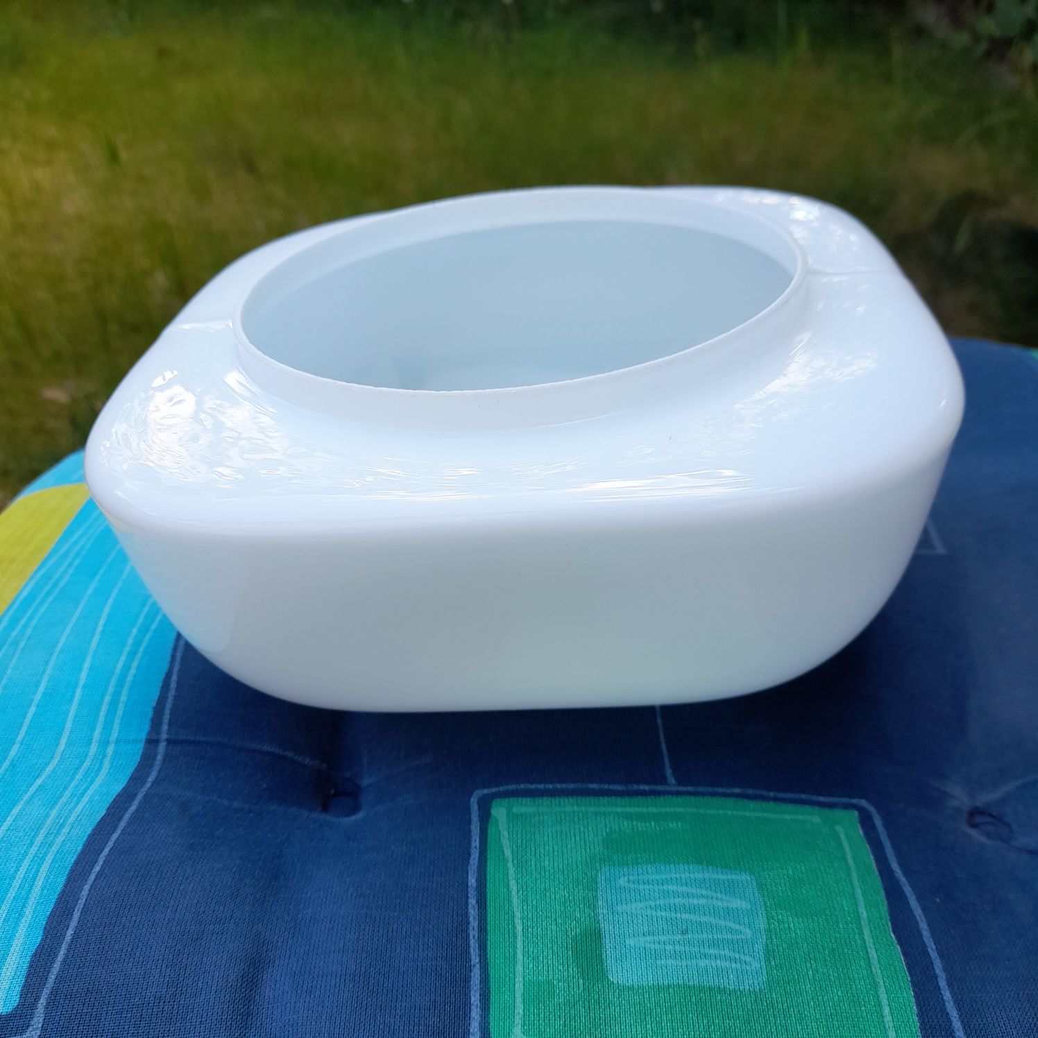 Klosz szklany biały kwadrat 20cm