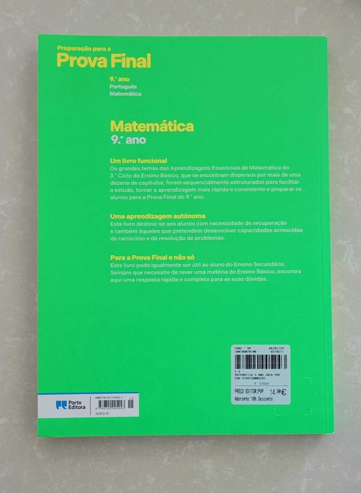 Livro preparação prova exame de Matemática 9º ano