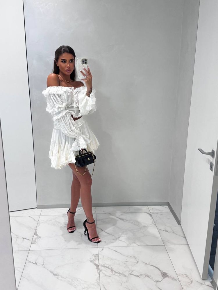 Костюм сукня топ і спідниця з рюшами Zara
