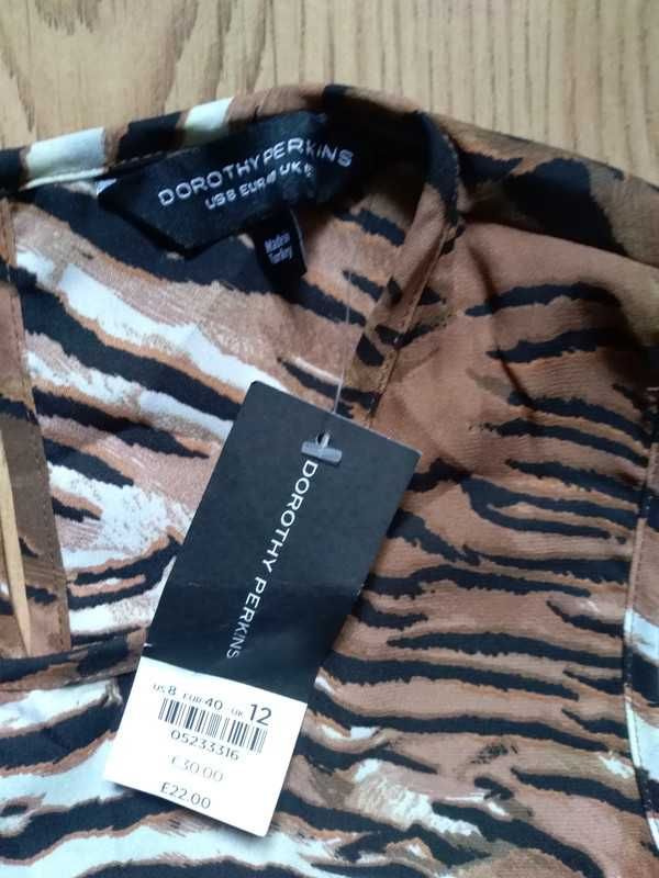Nowy top bluzka tshirt koszula 40 L Dorothy Perkins tygrys panterka