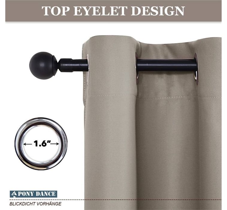 2 Zasłony 140x300cm. Zaciemniające Termiczne Na Przelotkach