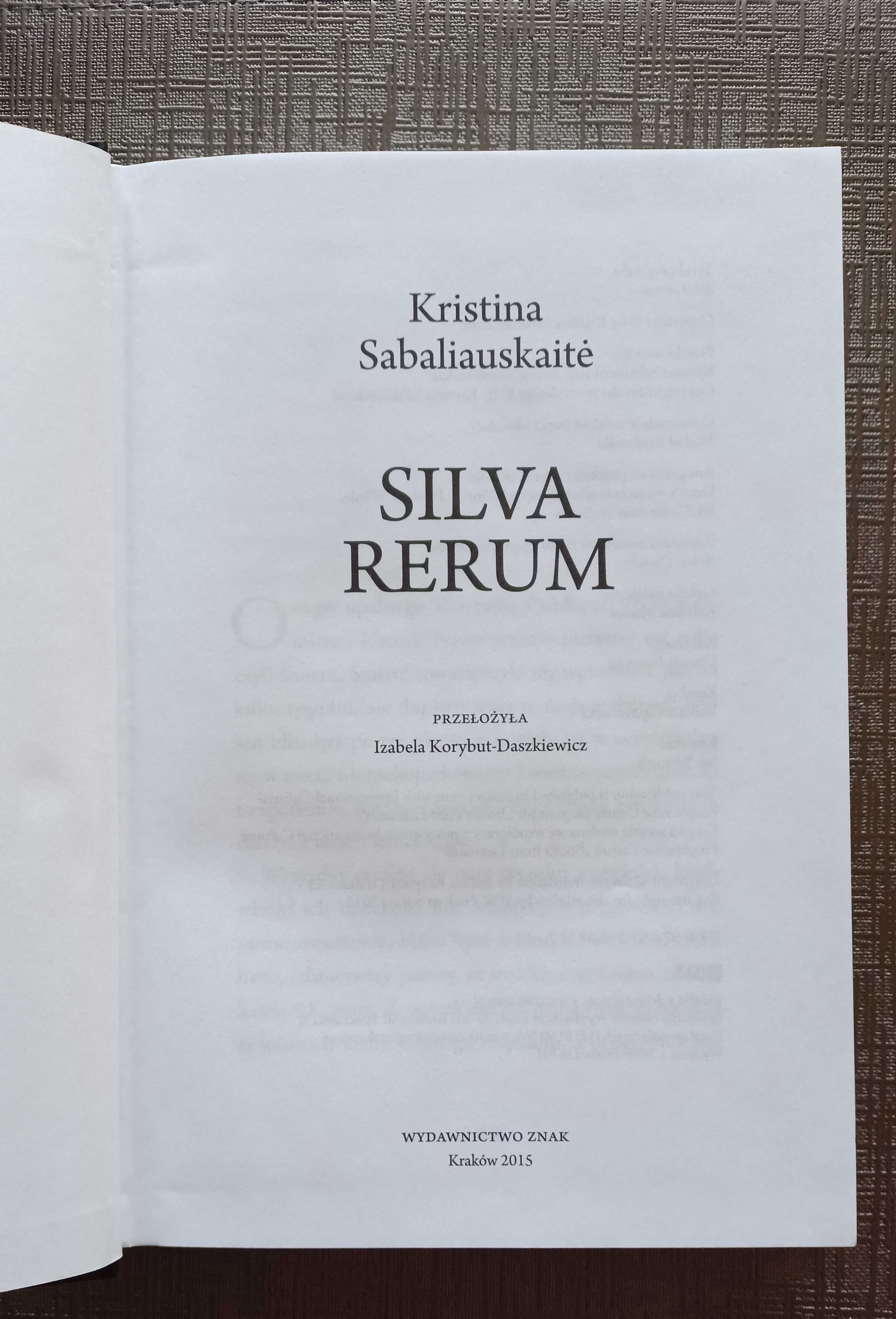 Silva rerum - Kristina Sabaliauskaite