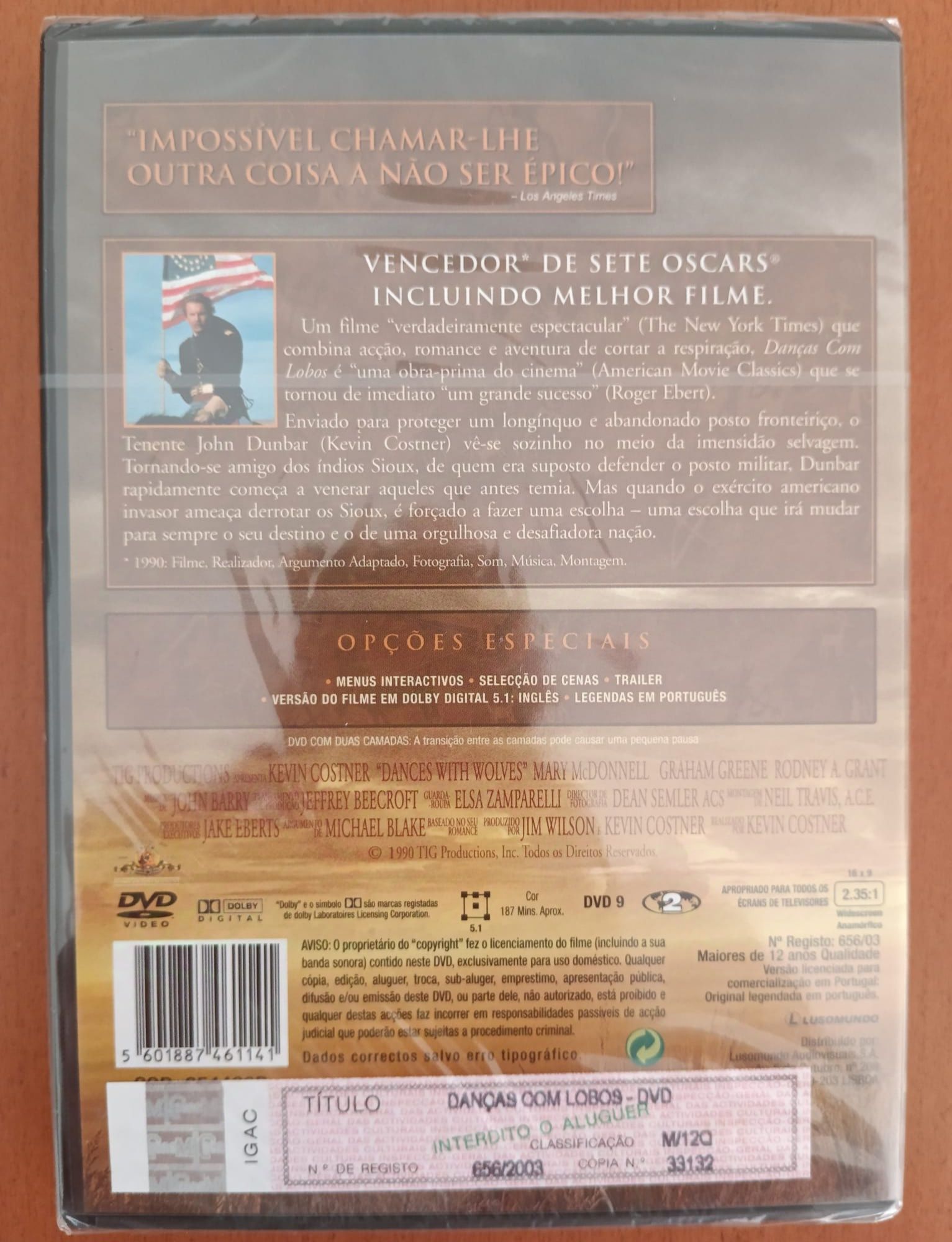 DVD dança com lobos ( novo plastificado)