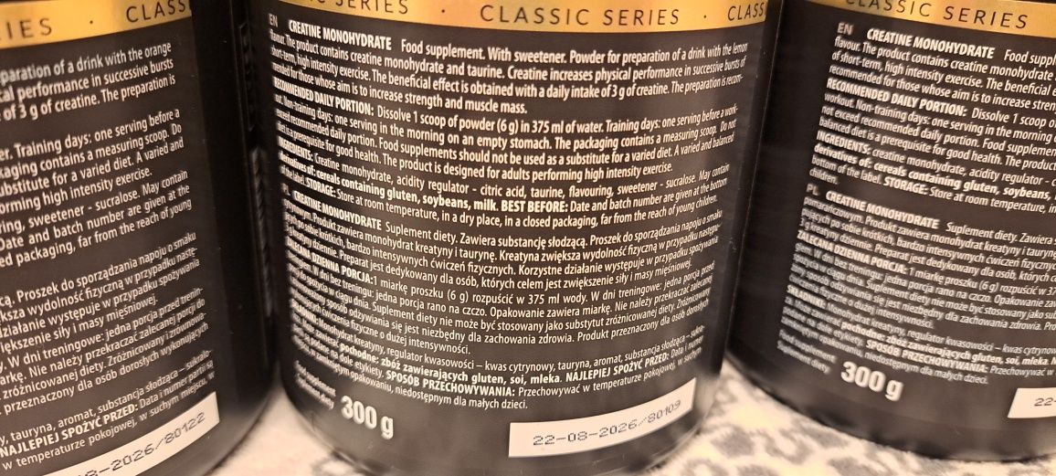 Nowe Opakowanie Creatine Monohydrate Activlab300g o smaku Lemon Orange