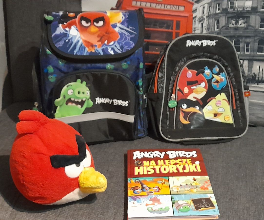 Zestaw. Tornister Angry Birds, Najlepsze historyjki, plecaczek, maskot