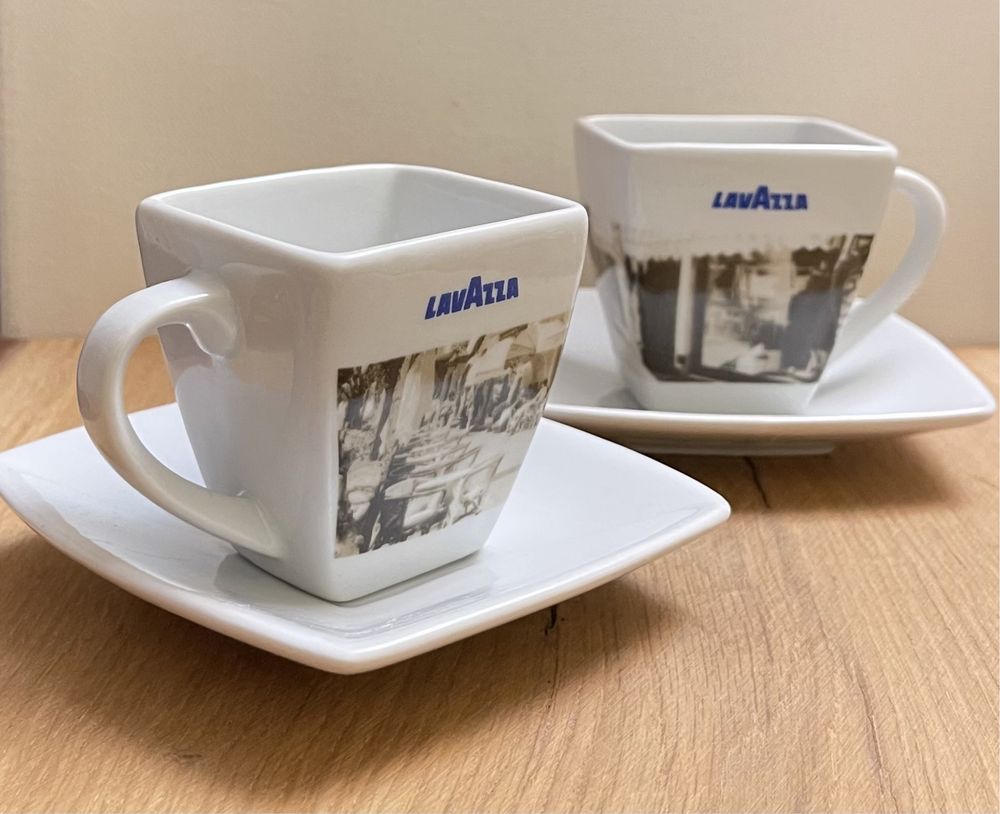 Lavazza małe 6 cm filiżanki kolekcjonerskie do espresso 2 sztuki