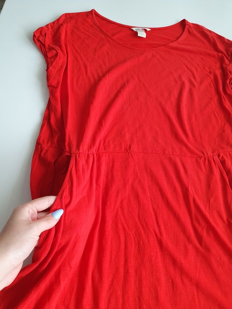 Luźna sukienka czerwona H&M rozm. S