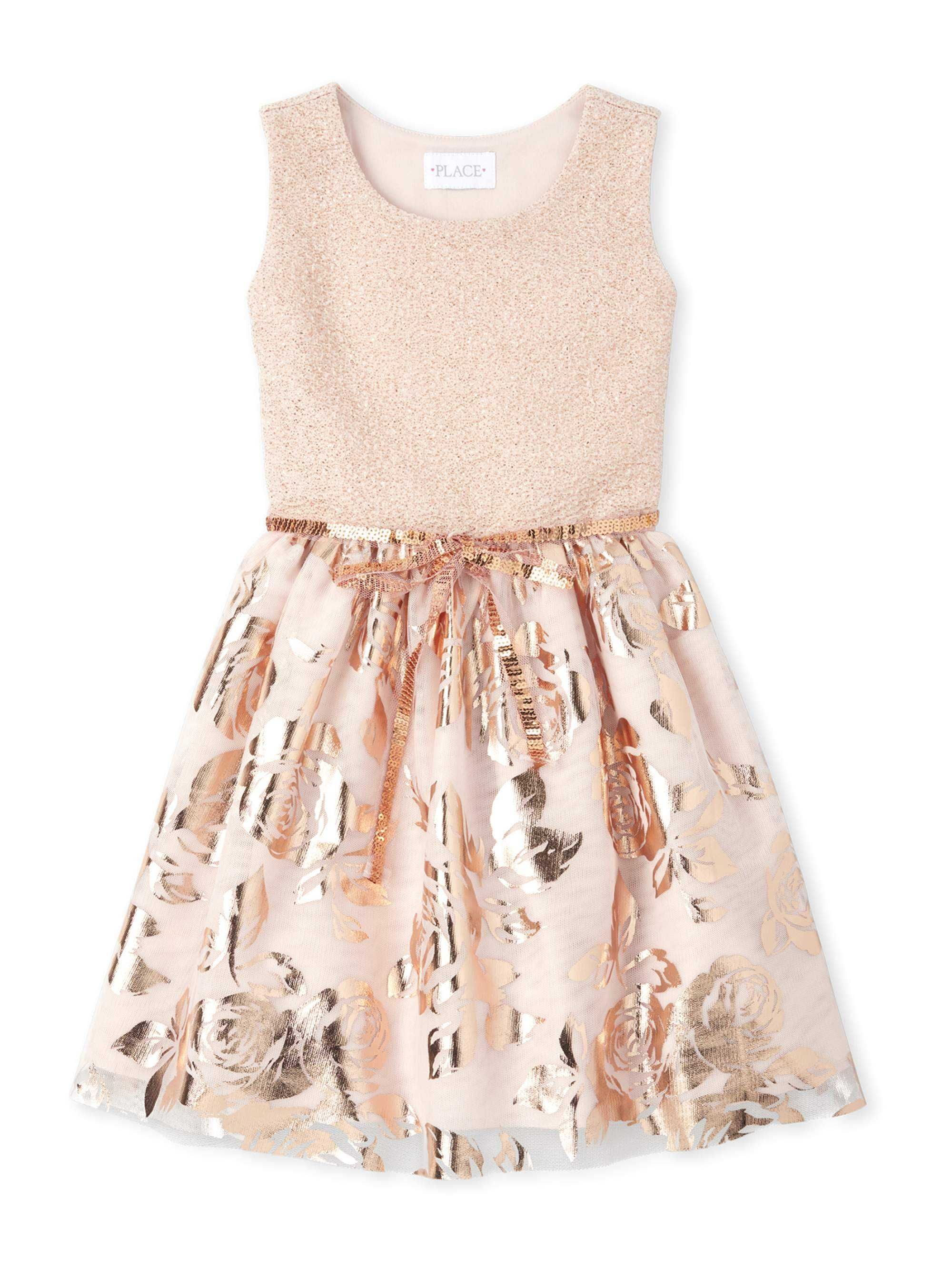 Платье нарядное с блестящей юбкой Сhildrens Рlace, размер 4 года