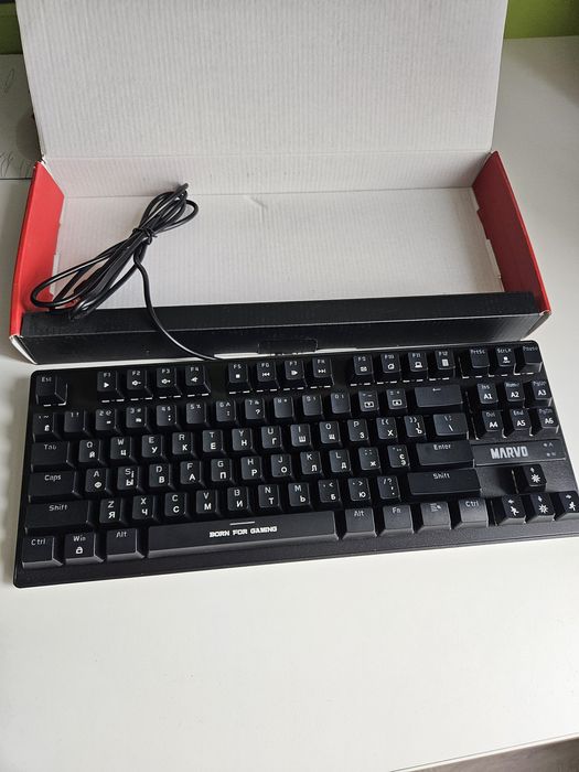 Механическая клавиатура игровая MARVO KG-901 RED свитчи, НОВАЯ