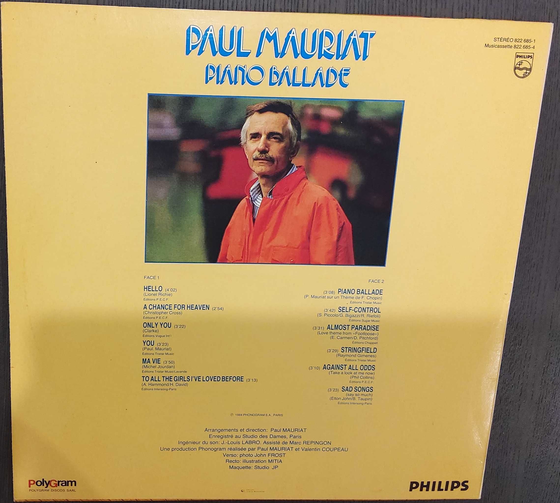 Vinil Lp - Paul Mauriat - Piano Ballade