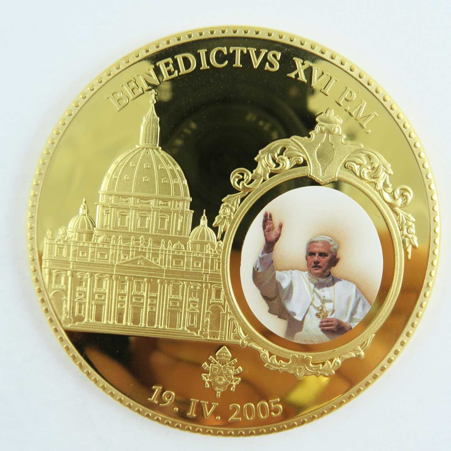 Zestaw Papież Jan Paweł II Pius Leo Benedykt Złoto Certyfika