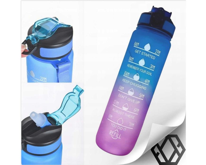 Butelka Motywacyjna Shaker Bidon na Wodę Siłownię Sportowy BPA Free 1L