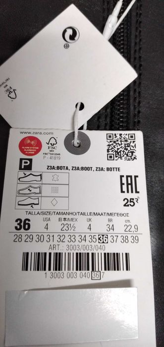 BAIXA PREÇO-Botas altas, em 100% pele, pretas, Zara, 36-NOVAS