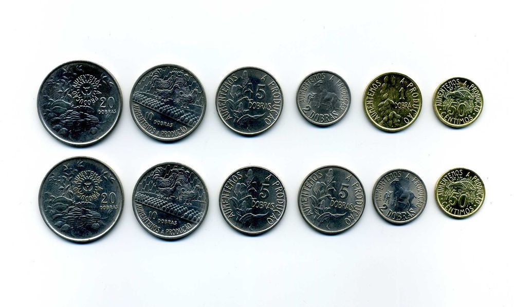 12 Moedas antigas de S. Tomé e Principe 1977