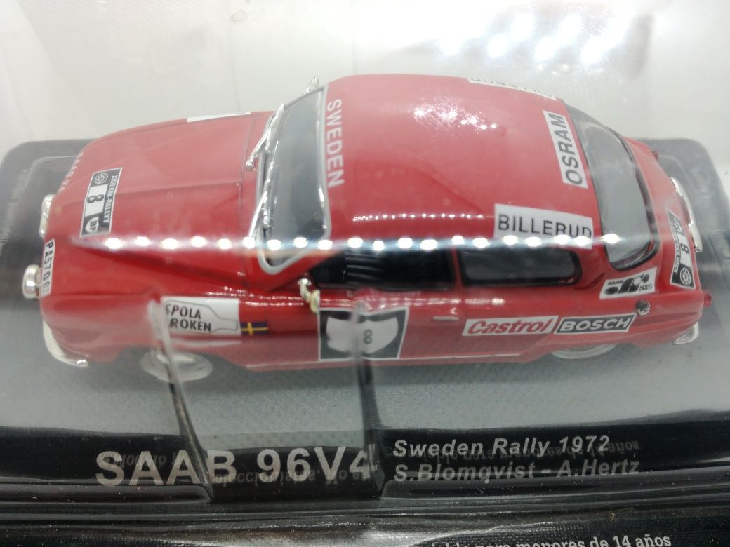 Miniatura 1/43 Saab 96V4 Blomqvist Rally da Suécia 1972