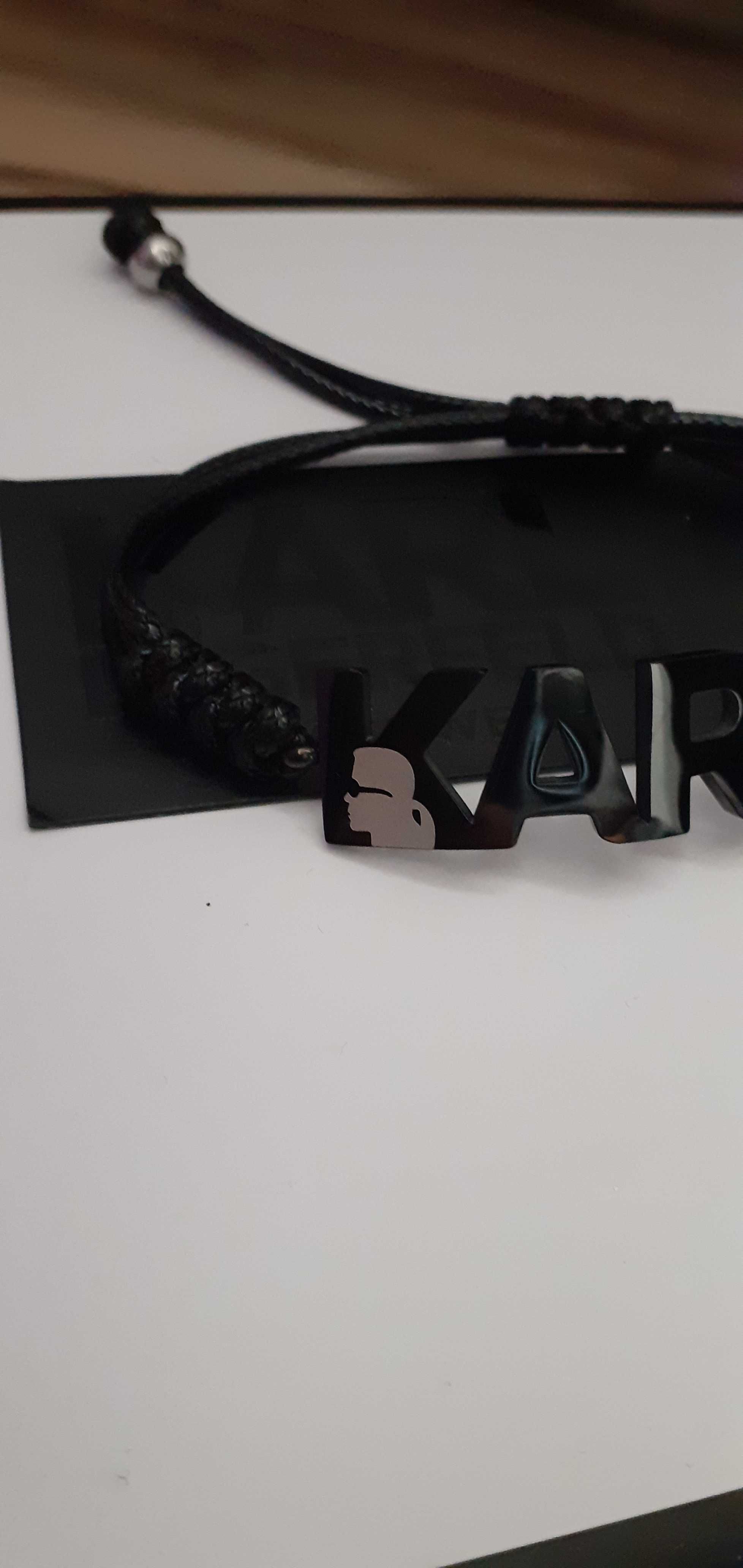 Bransoletka marki Karl Lagerfeld.  Nowa. Logo w czarnym kolorze.