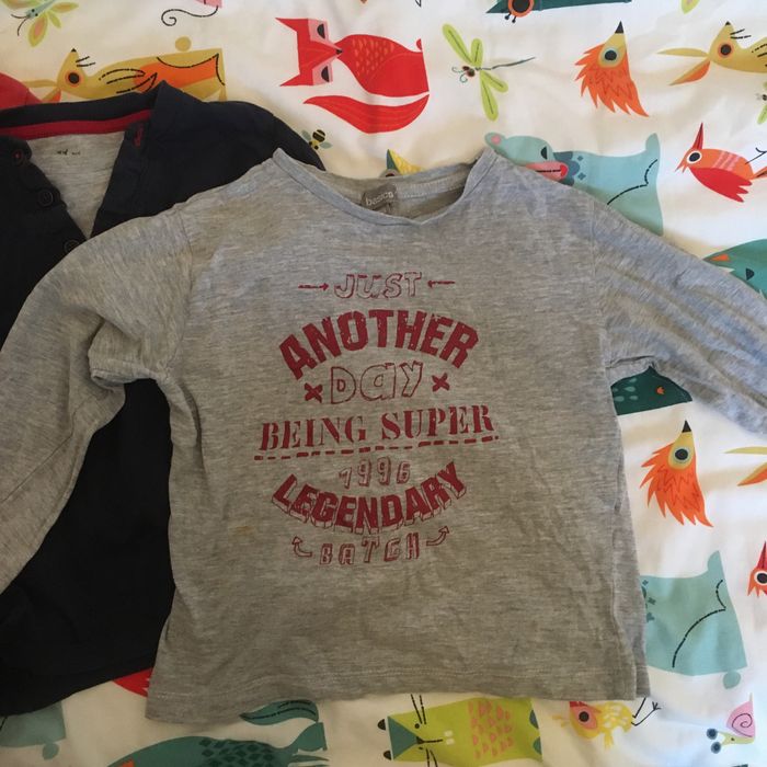 3 camisolas algodao, manga comprida - kiabi, zippy, mo