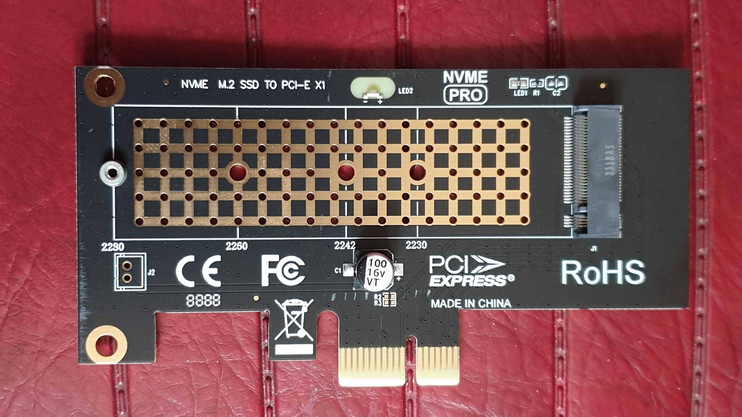 Адаптер-переходник M.2 NVMe to PCI-E 4.0/3.0 x1