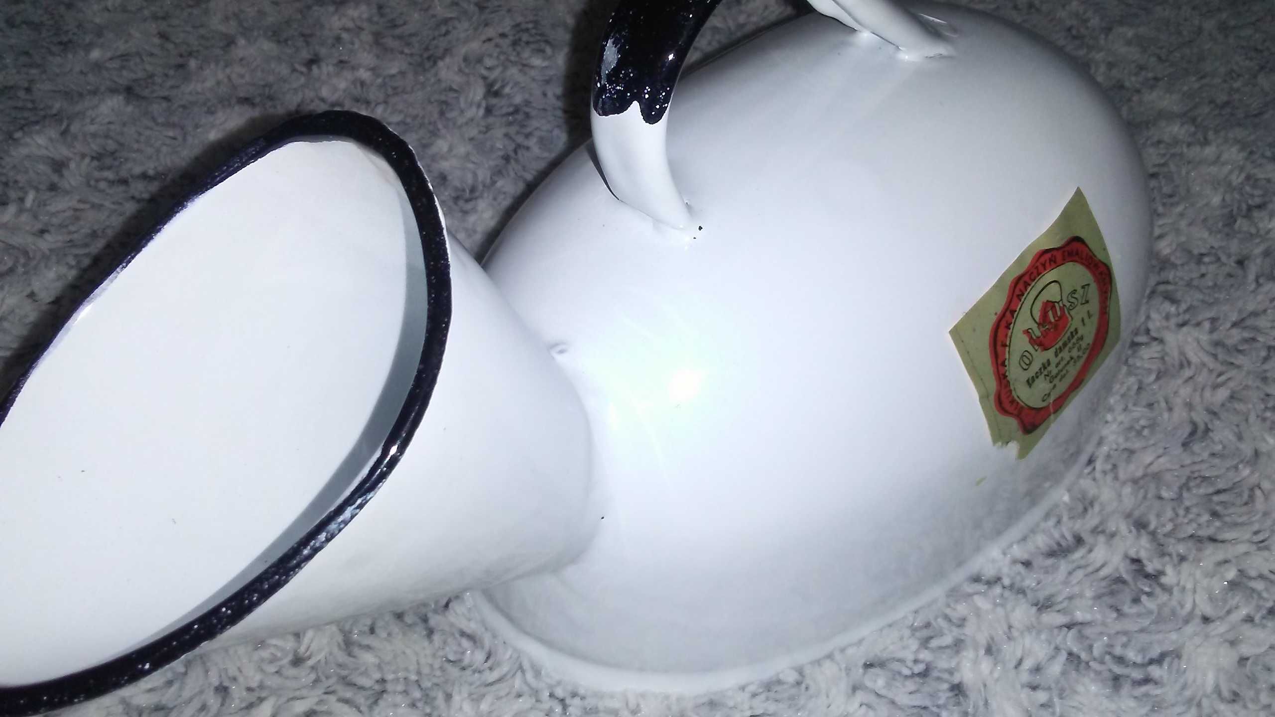 Metalowa kaczka skarbonka pojemnik na drobiazgi na guziki naczynie PRL