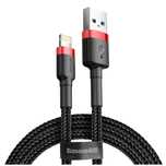 Kabel Nylonowy Baseus Cafule Lightning 1,5A czarny/czerwony 2m