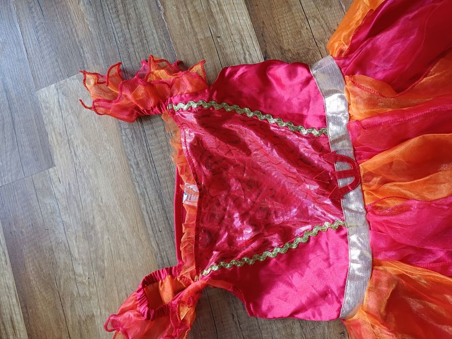 Przebranie halloween 110 116 czerwona sukienka tiulowa diablica 5 6