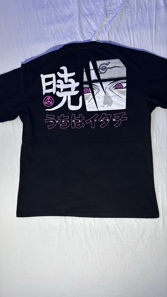 Tshirt preta estampada da pull&bear