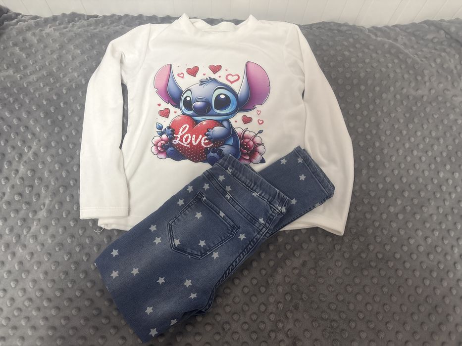 Zestaw bluza spodnie Stitch rozm. 122 dziewczynka