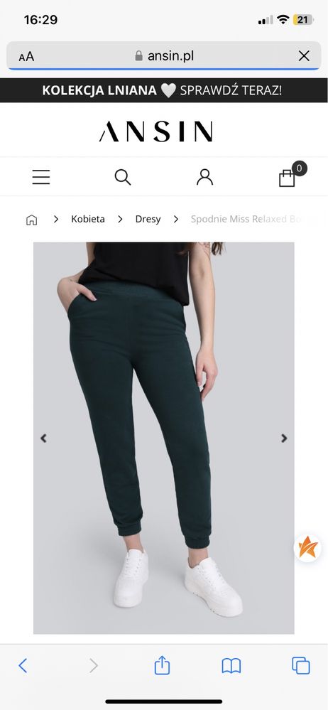 Komplet bluza dresowa plus spodnie ANSIN M/38 butelkowa zielen