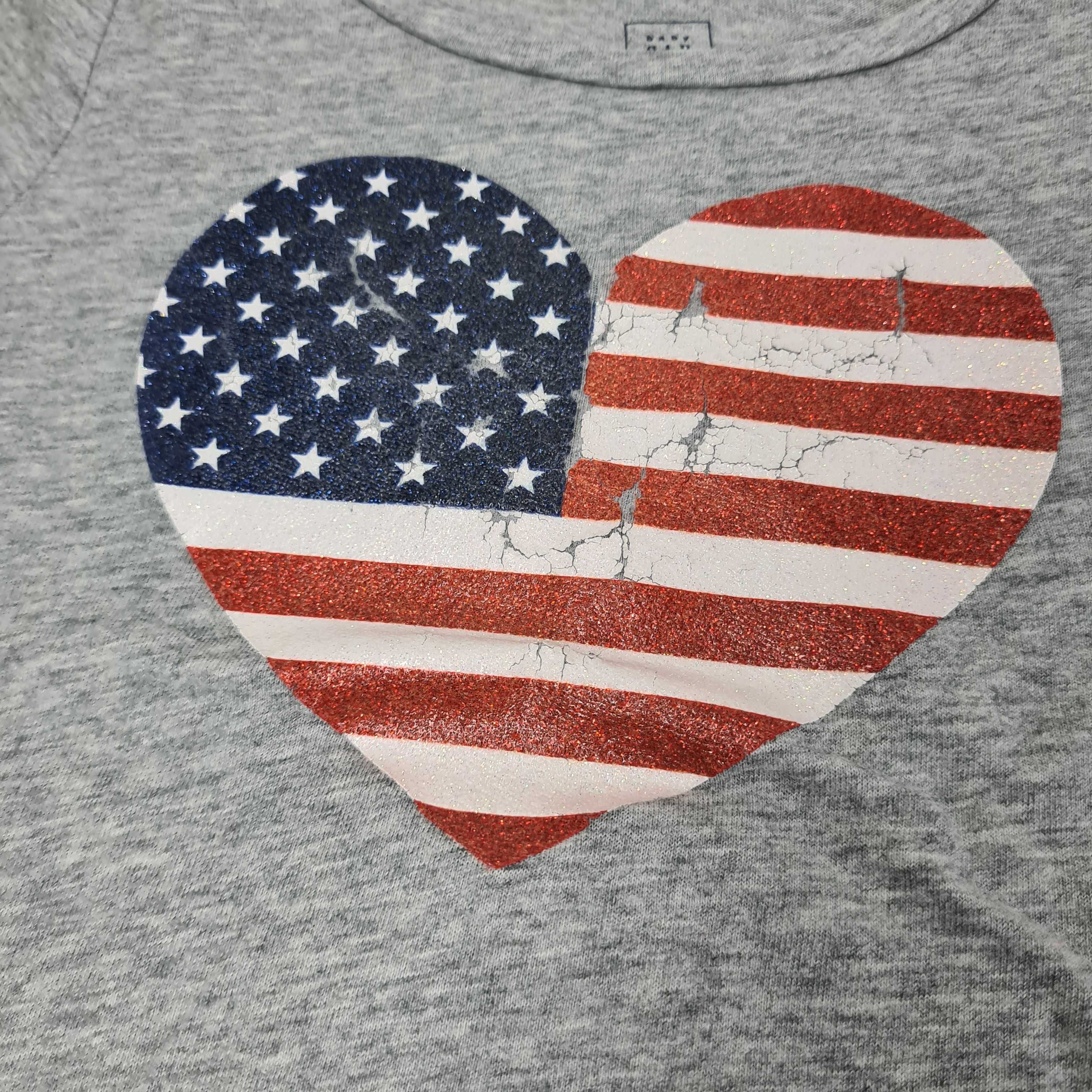 Gap t shirt bluzka dziecięca dziewczęca serce flaga usa