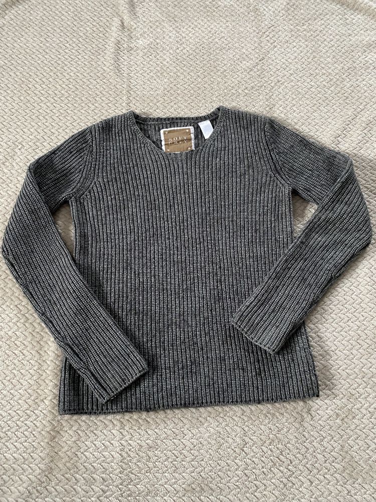 Sweter z wełną szary uniwersalny Soft Grey
