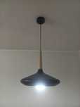 Lampa wisząca czarna + drewno