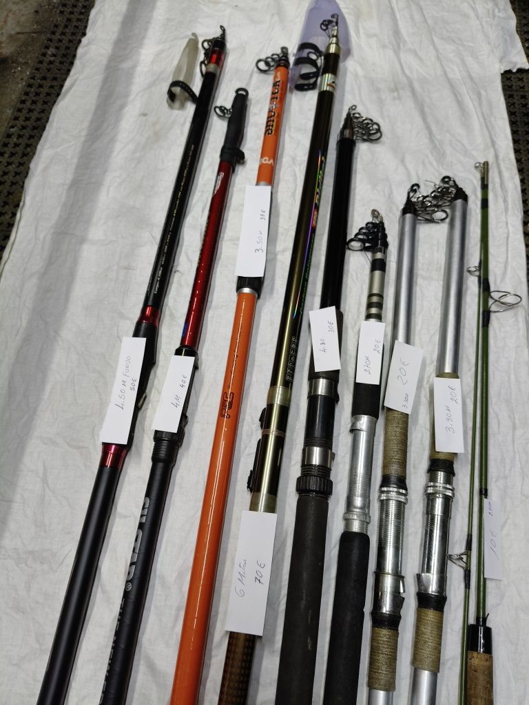 Vendo estas canas de pesca vários tamanhos e vários preços
