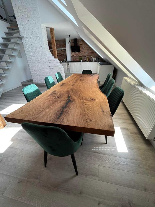 Stół dębowy monolit loft live edge