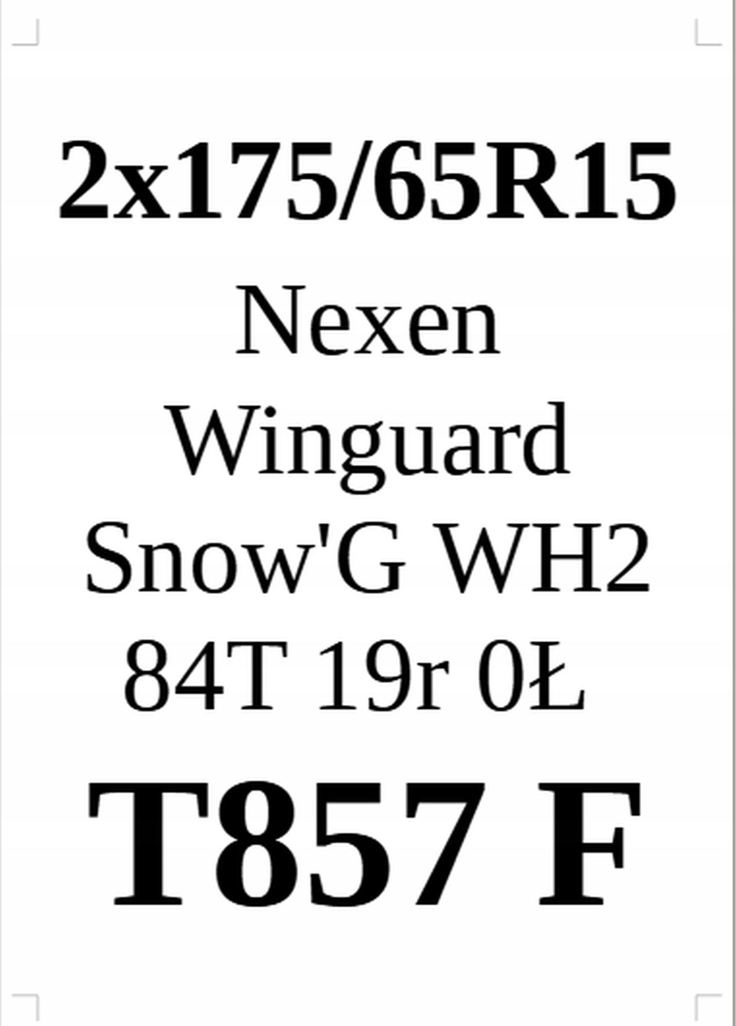 Opony 175/65/15 Nexen 7,18mm 2019r 2szt.=300zł Z