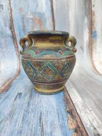 Ceramiczny wazon o ciekawym design - Lata 70