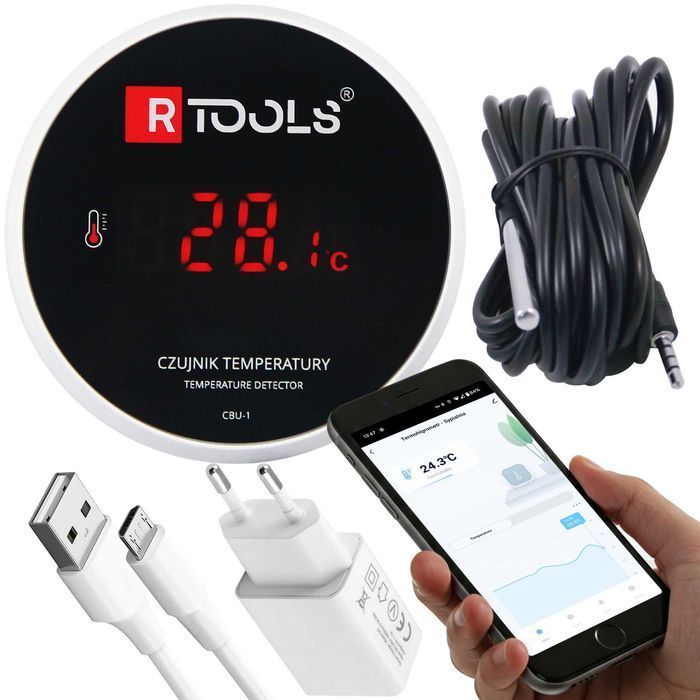 Inteligenty Termometr Wifi Sonda 3M Tuya Smartlife Temperatur -40+120