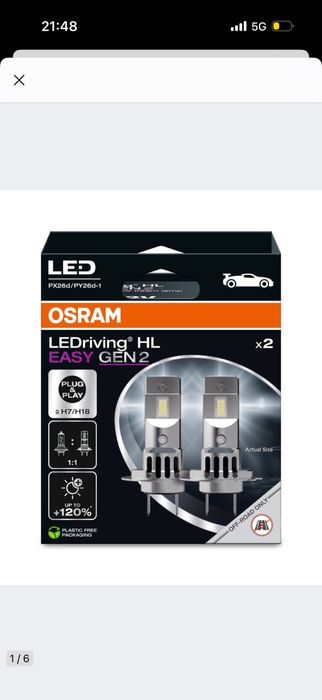 Nowe zarowki h7 led osram easy gen 2