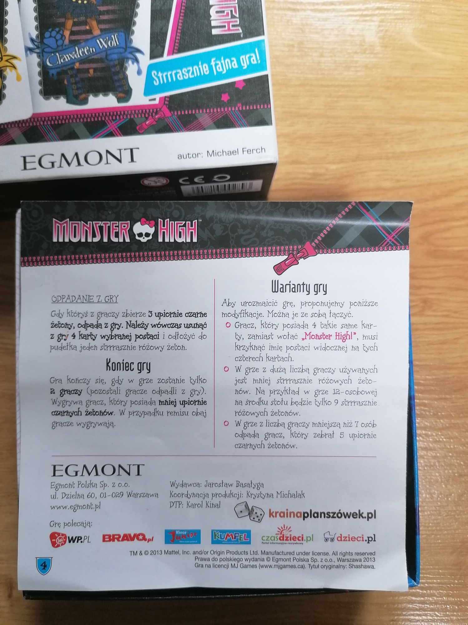 Egmont gra Monster high, wiek 8-108
