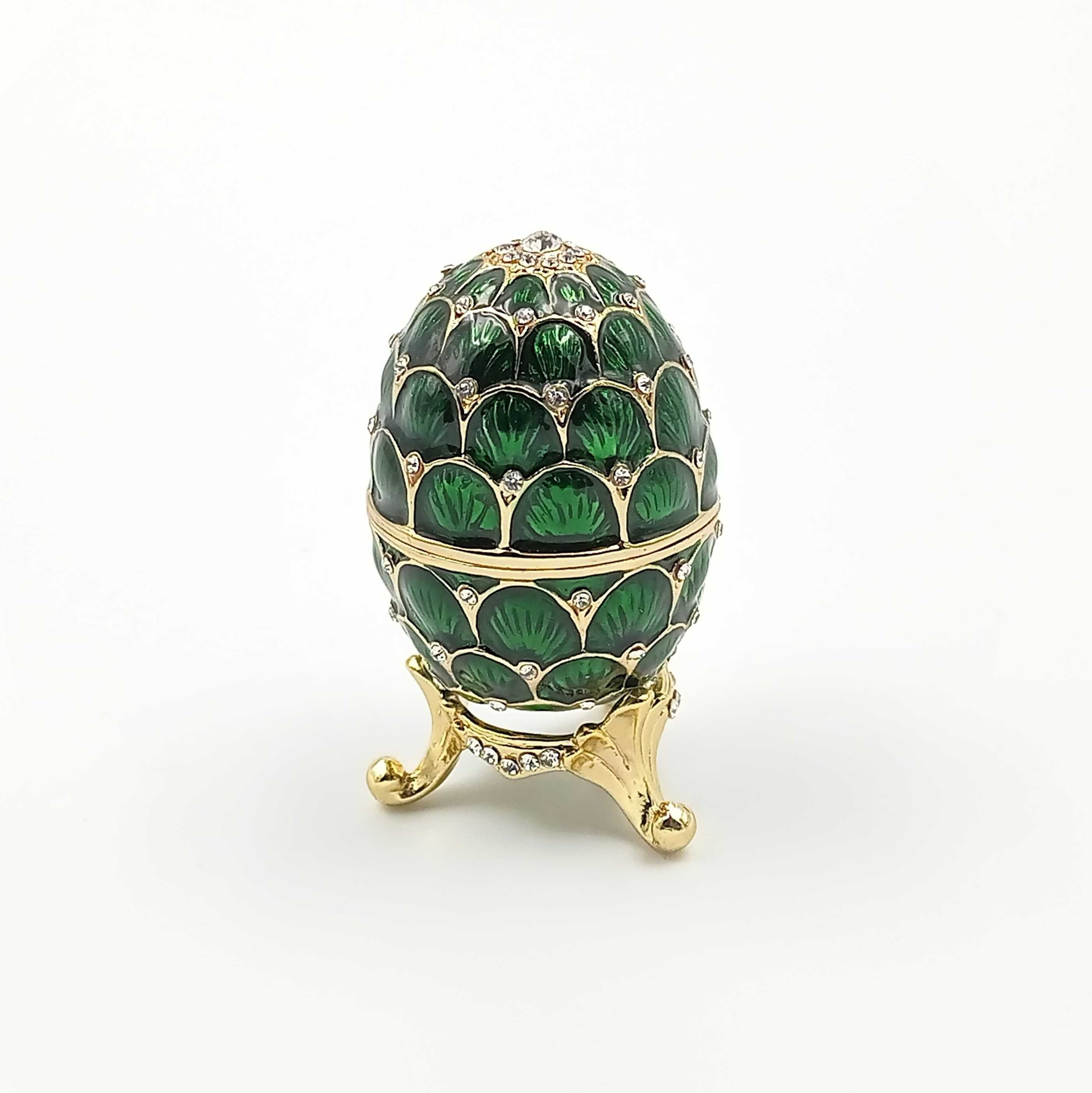 Jajko jajo faberge pojemniki szkatułka zielone