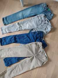 Spodnie 134 8-9 lat 4 pary zestaw