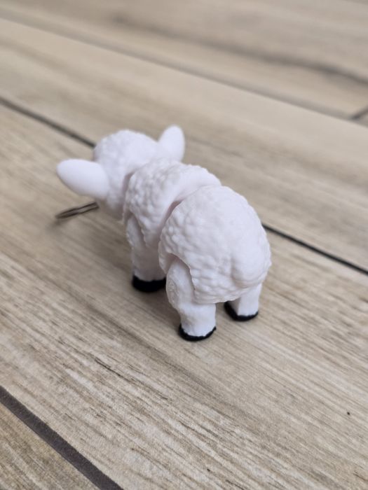 Biała Owieczka - Brelok do Kluczy 3D - Brelok Druk3d fidget Keychain