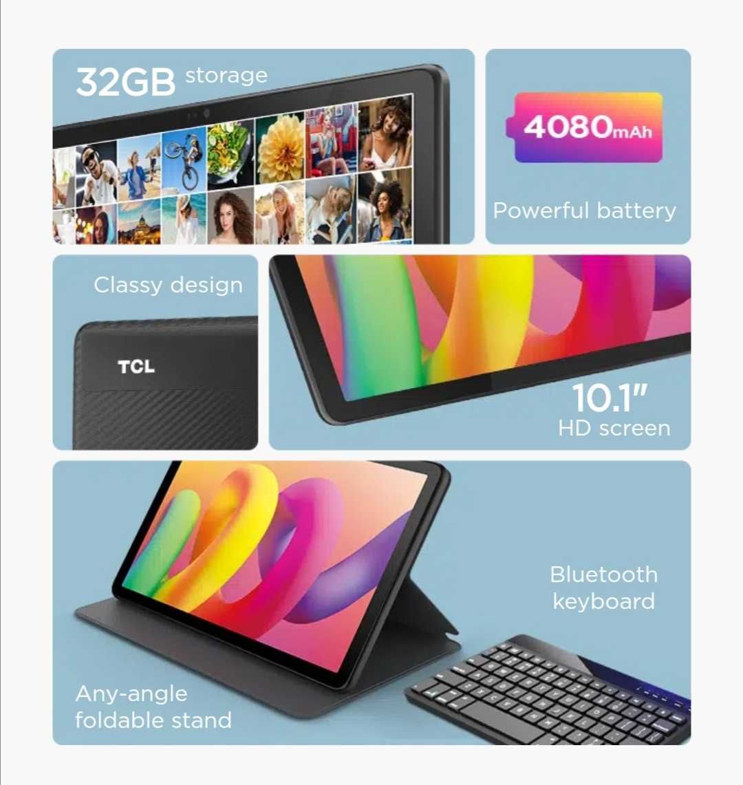 Tablet TCL TAB 10L 8491X Novo com teclado e capa original