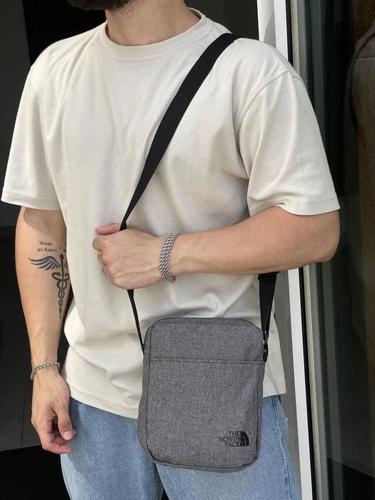 Барсетка The North Face чоловіча сіра, сумка норд фейс TNF