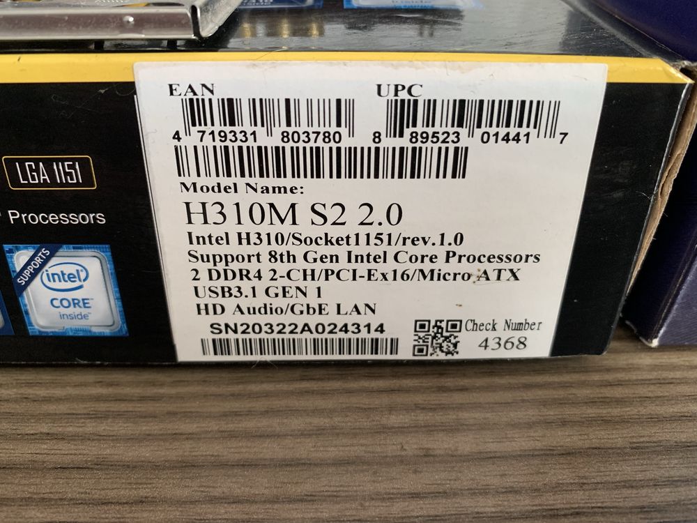 Комплект gigabyte h310m s2 2.0 + процесор Intel Core i3-9100F