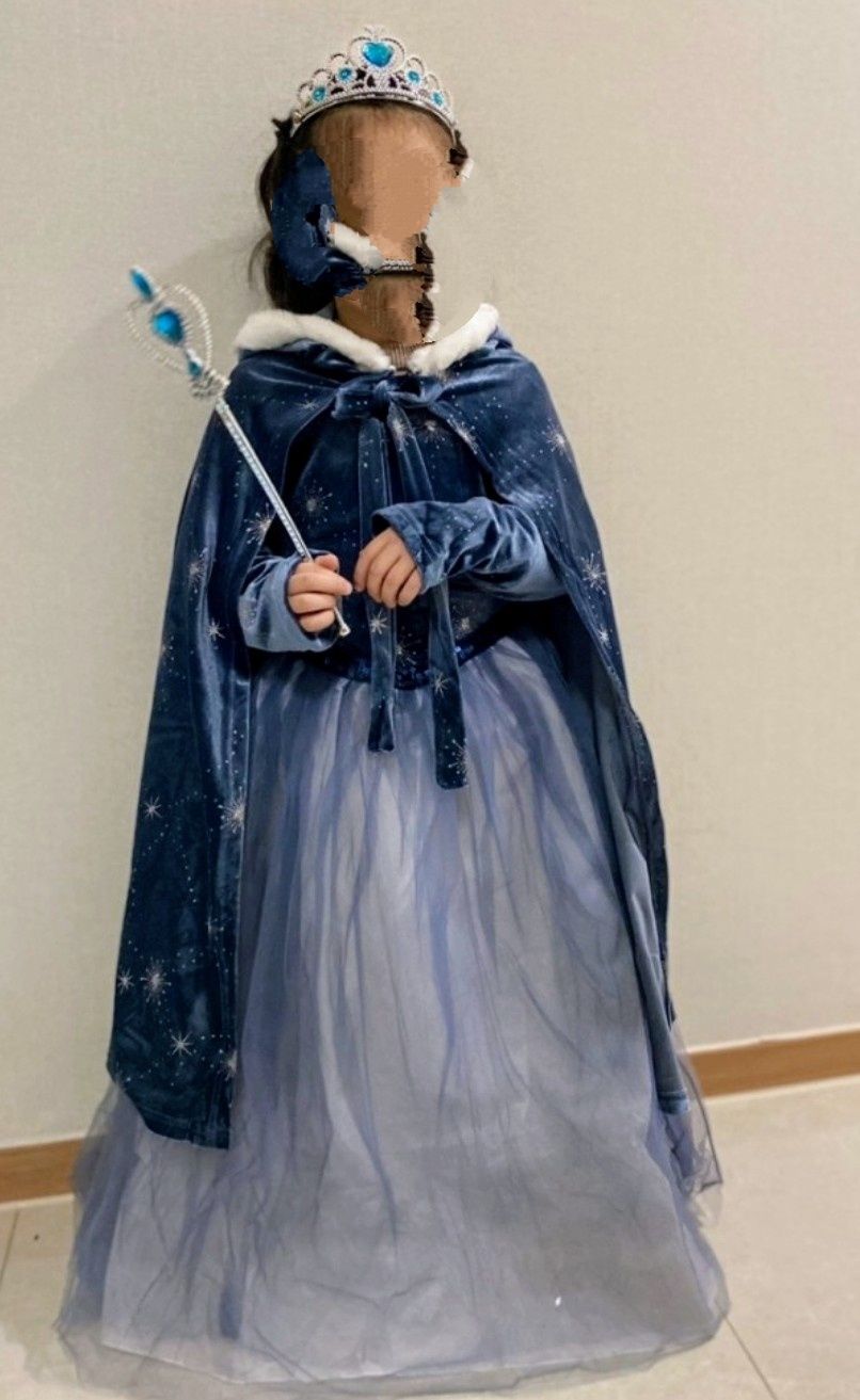Princesa! Vestido Inverno c/ Capa Azul Veludo e pêlo Carnaval Festa