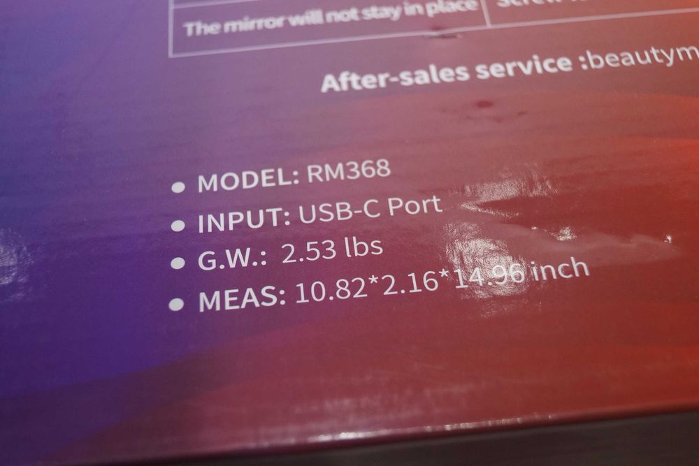 Czarne lustro ścienne 360 stopni LED z powiększeniem 7x