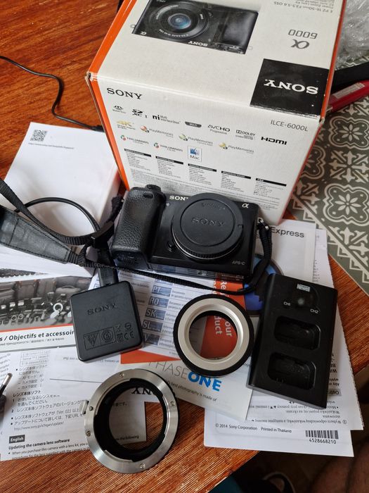 Aparat sony A6000 + statyw camron + 2 adaptery MAF(Sony A)>NEX + m42