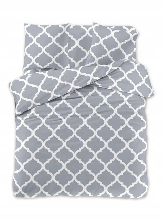 Pościel 160x200 + 2 poszewki komplet POŚCIELI 3D dwustronna szara